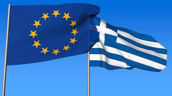 Flags of European Community and Greece