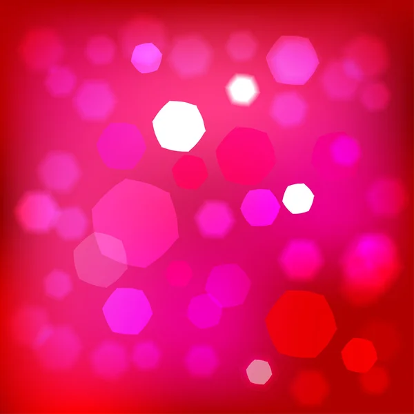 Abstract bokeh background, pink red magic lights. — Stock Vector