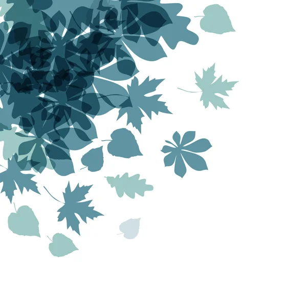 Vector de otoño hojas azul oscuro sobre un fondo blanco . — Archivo Imágenes Vectoriales