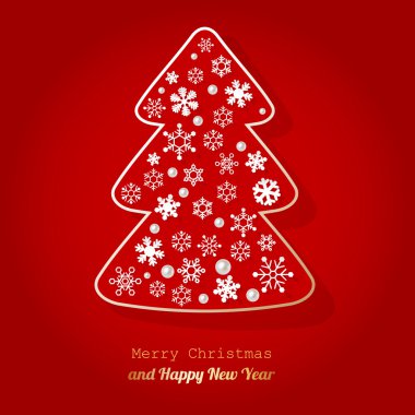 Neşeli Noel Kartpostalı kırmızı.