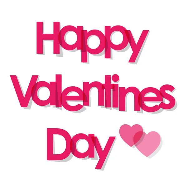 Aftelkalender voor Valentijnsdag briefkaart roze Letters met hart op een witte achtergrond. — Stockvector