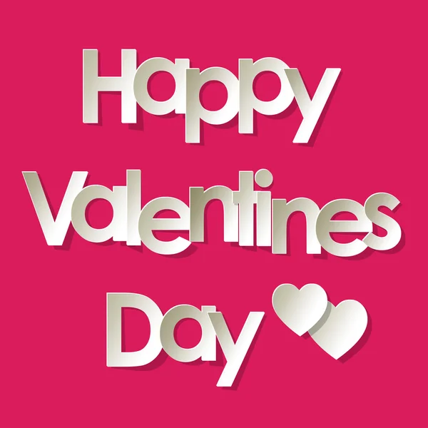Aftelkalender voor Valentijnsdag briefkaart witte Letters met hartjes op een roze achtergrond. — Stockvector