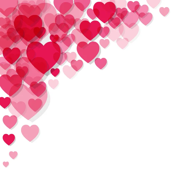 Alla hjärtans dag rosa hjärta i hörnet på en vit bakgrund. — Stock vektor