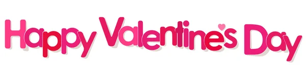 Aftelkalender voor Valentijnsdag Banner roze Letters op een witte achtergrond. — Stockvector
