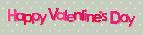 Aftelkalender voor Valentijnsdag Banner roze Letters op een hart patroon achtergrond. — Stockvector