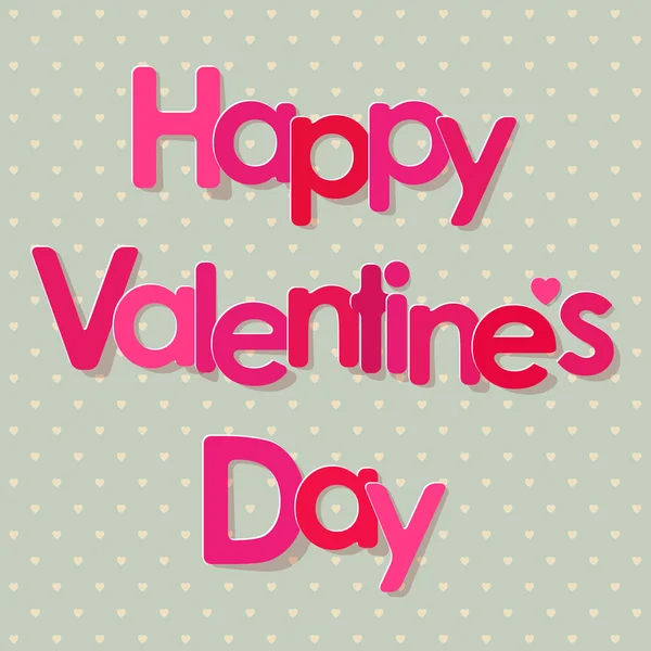 Aftelkalender voor Valentijnsdag briefkaart roze Letters op een patroon van de Retro achtergrond van harten. — Stockvector
