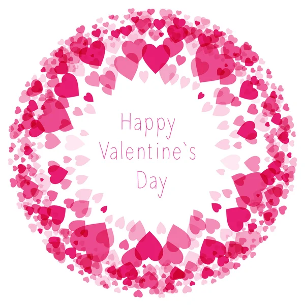 Glücklicher Valentinstag Postkartenball mit Herzen auf weißem Hintergrund. — Stockvektor