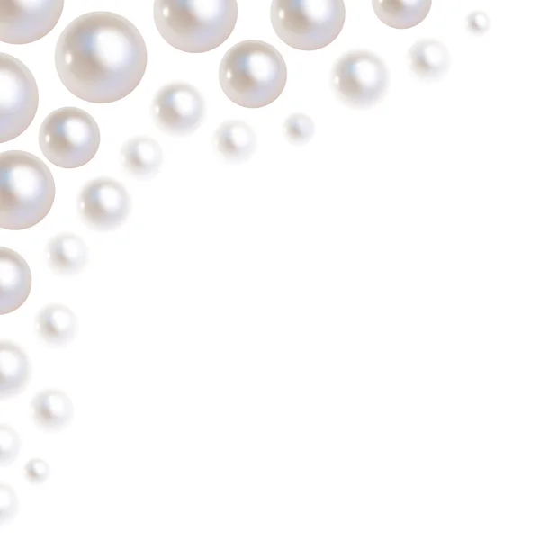Perlen Vektor Bokeh in der Ecke auf weißem Hintergrund. — Stockvektor