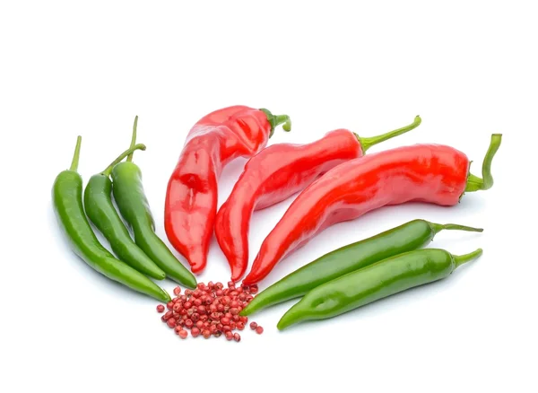 Červené papriky a chilli papričkami — Stock fotografie