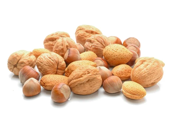 Almendras, nueces y avellanas — Foto de Stock