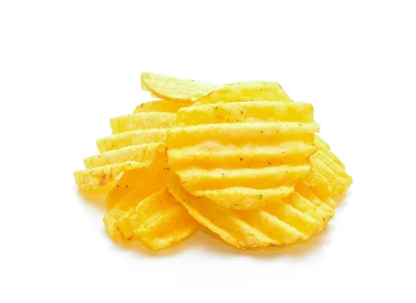 Potato chips on white — Stock Photo, Image