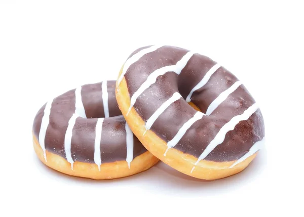 Donuts de chocolate isolado no fundo branco — Fotografia de Stock