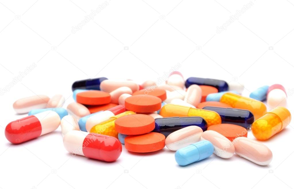 Pills isolated on white background