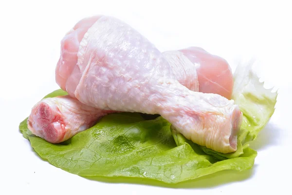 Fresh chicken thighs on white background — Stock Photo, Image