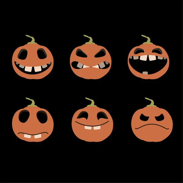 Icone zucche per Halloween — Vettoriale Stock