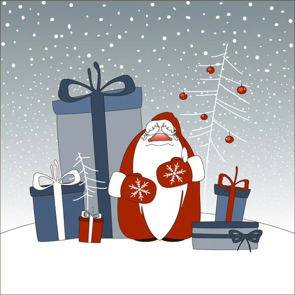 Święty Mikołaj z darami Ilustracja Stockowa