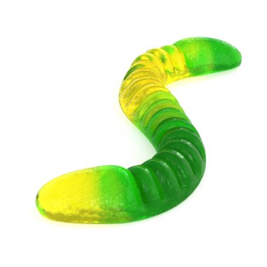 gummy worms isolated on white clipart