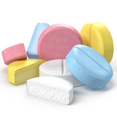 ilaç tableti izole edilmiş 3d oluşturucu