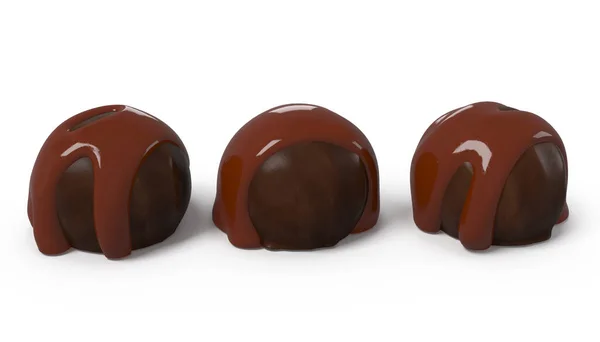 Шоколадні Цукерки Рендеринг Крупним Планом — стокове фото