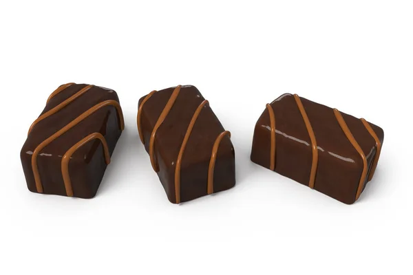 Шоколадные Конфеты Рендеринг Крупным Планом — стоковое фото