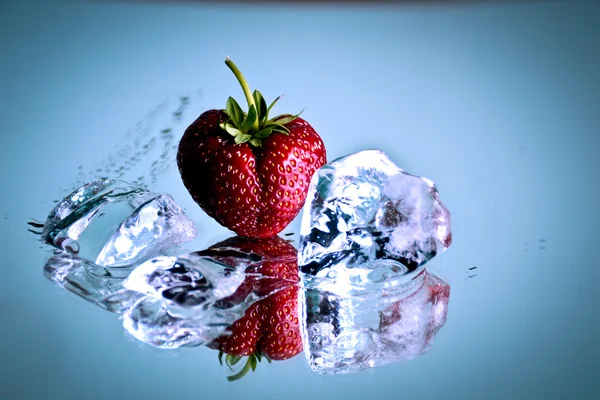Ice and strawberries Royalty Free Stock Images