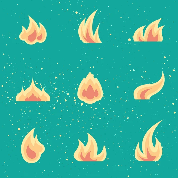 Set of fire icons