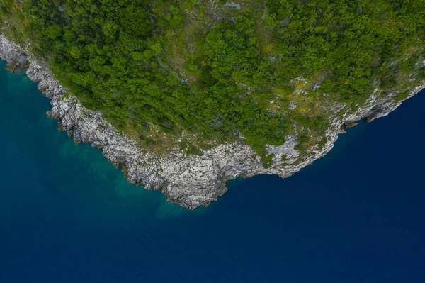 Moscenicke Draga Croatia Aerial Top Shot Rocky Croatian Coast — стокове фото