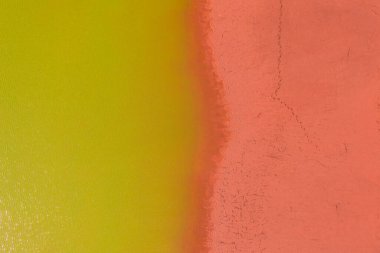 Neszmly, Macaristan - Kuraklık kırmızı çamur yüzeyi ve yeşil renkli göl manzarası.