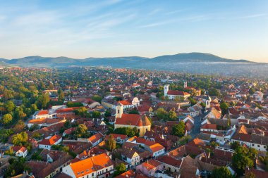 Szentendre, Hungary the city of arts from birds eye view.