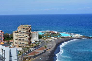 Cityscape Tenerife Puerto de la Cruz. Kanarya Adaları. İspanya.