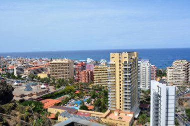 Cityscape Tenerife Puerto de la Cruz. Kanarya Adaları. İspanya.