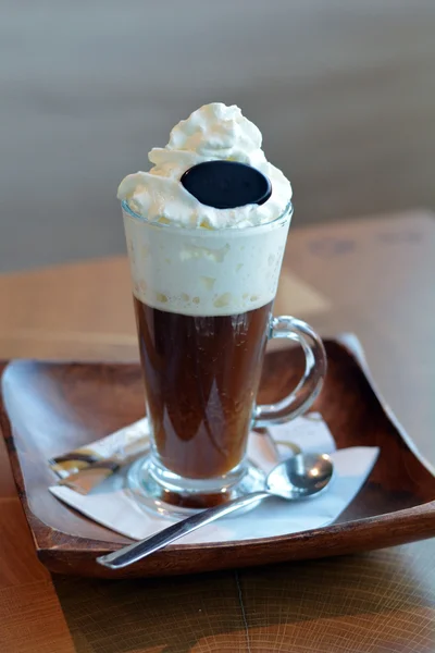 Viennese coffee with whipped cream — Stock Photo, Image