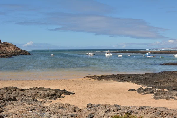 Zeegezicht Majanicho strand in Fuerteventura Canarische Eilanden Spanje — Stockfoto