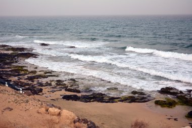 Beach Costa Calma cennet ada üzerinde. Kanarya Adası Fuerteventura İspanya.
