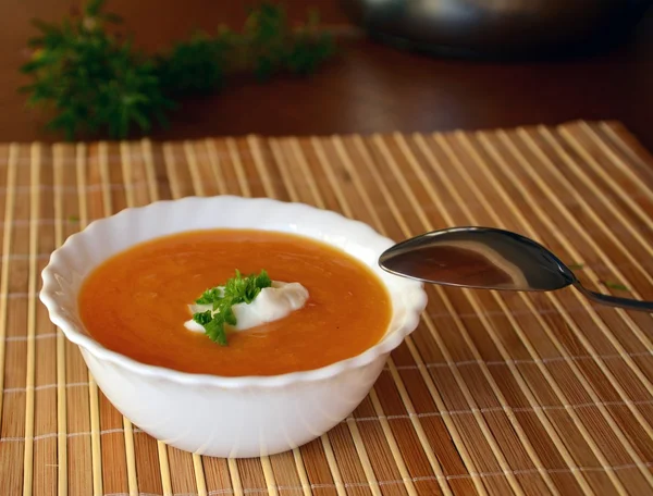 Cremosa sopa de calabaza de mantequilla —  Fotos de Stock