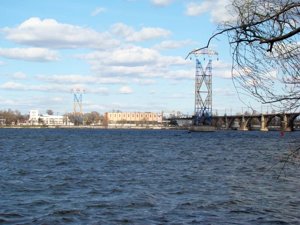 Vista Cidade Dnipropetrovsk Sobre Rio Dnipro — Fotografia de Stock