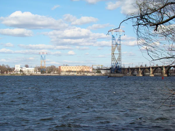 Vista Cidade Dnipropetrovsk Sobre Rio Dnipro — Fotografia de Stock