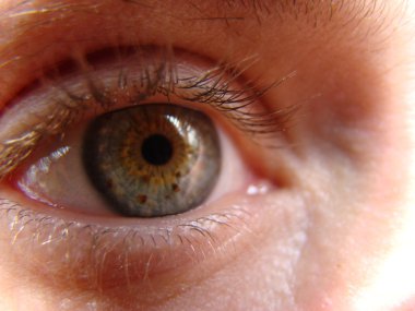 insan gözünün önünde mesafe bakarak