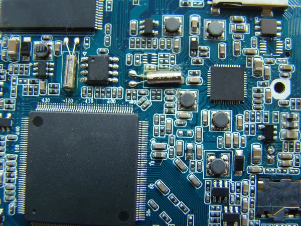 Mikroelektroniczne Komponenty Formie Chipa Podzespołów Elektronicznych — Zdjęcie stockowe