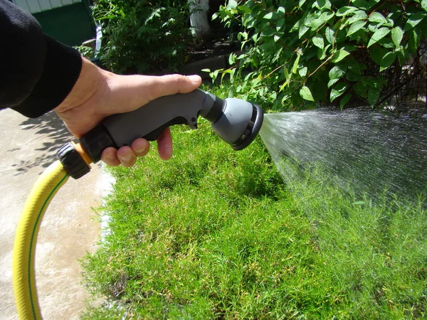 Water Spray Devices Watering Flower Beds Garden Beds Lawn — Stock Photo, Image