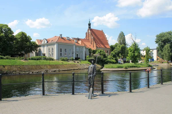 Bydgoszcz Vue Ville Différentes Rives Rivière Byrda — Photo