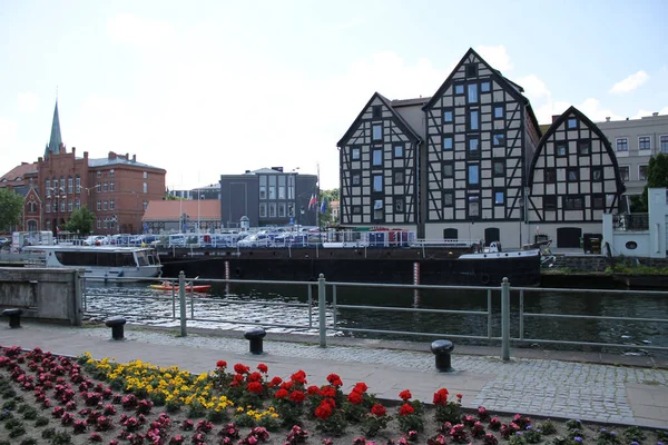 Bydgoszcz View City Different Banks Byrda River — Stock Photo, Image