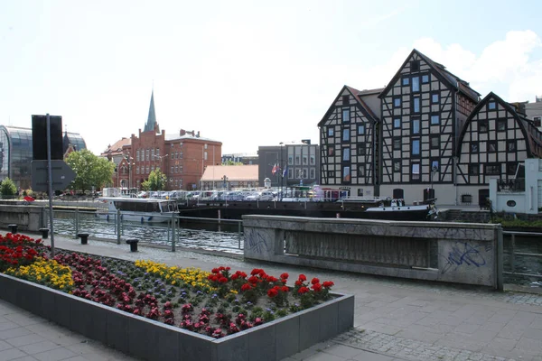 Bydgoszcz View City Different Banks Byrda River — Stock Photo, Image