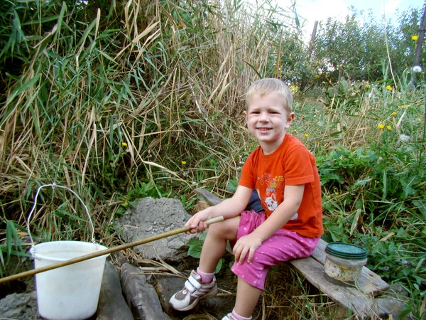 Pesca infantil — Fotografia de Stock