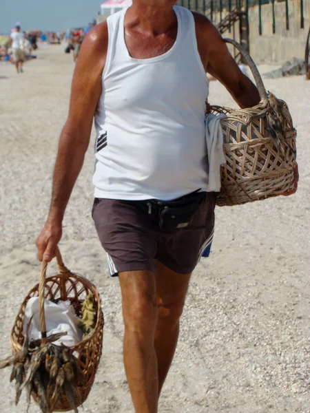 Handel Van Vis Afkomstig Van Verschillende Varianten Het Strand — Stockfoto