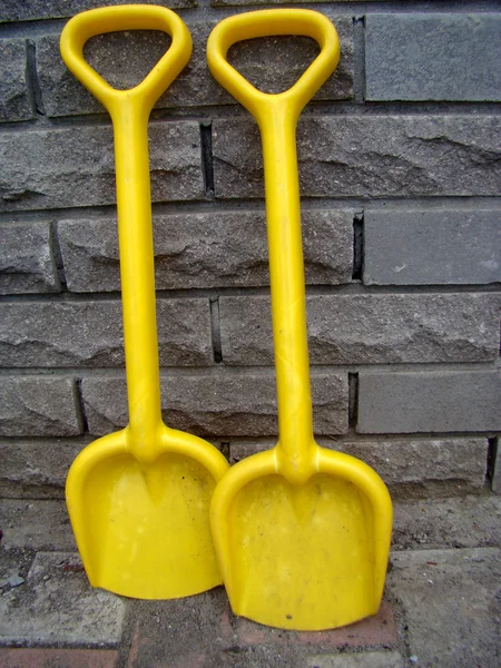 Children Shovel Yellow Color Plastic — Stock Photo, Image