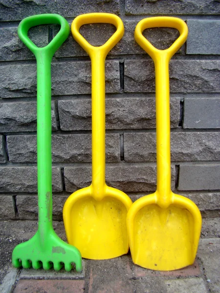 Shovel and rake — Stock Photo, Image