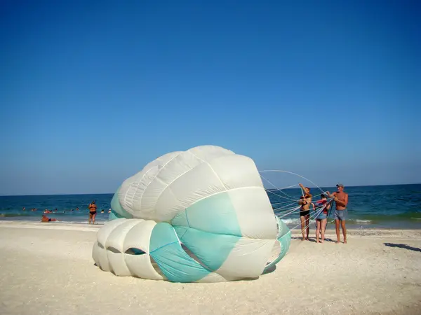 Parachute Ride Urban Type Village Kirillovka Azov Sea Coast Photo — Stock Photo, Image