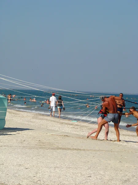 Paseo Paracaídas Pueblo Urbano Kirillovka Costa Del Mar Azov Foto —  Fotos de Stock