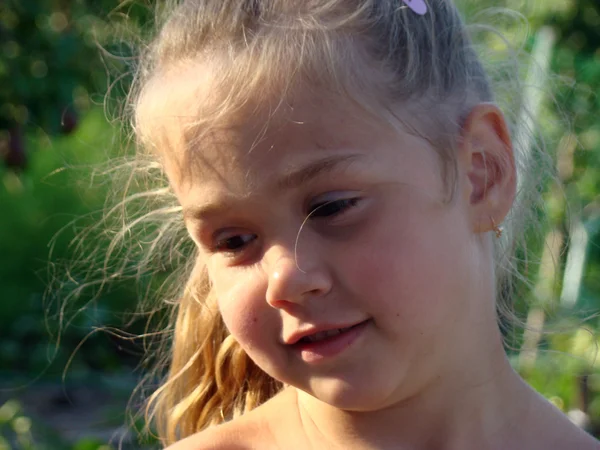 Cara Niña Refleja Estado Ánimo Feliz Las Expresiones Faciales —  Fotos de Stock